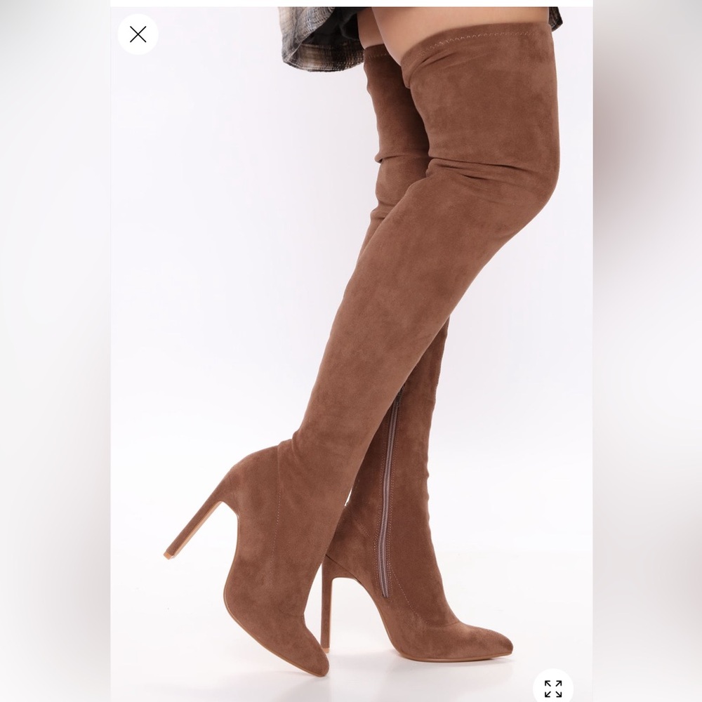Fashion Nova Women's Heeled Boots - Taupe - Picture 8 of 11
